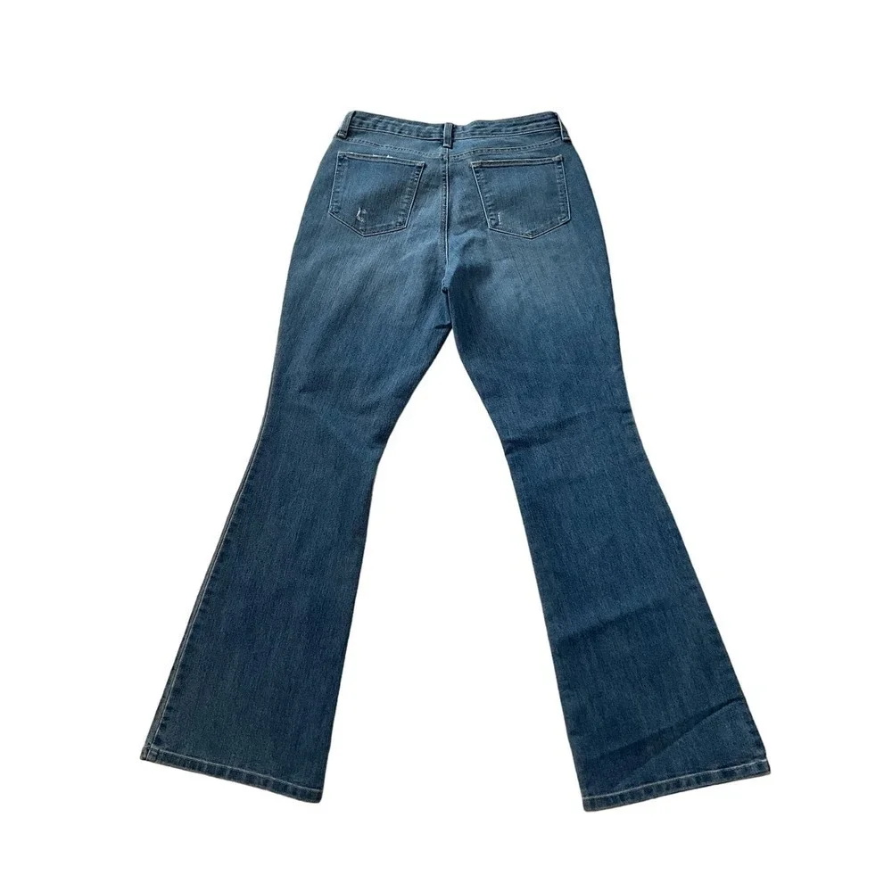 Style & Co Flare Leg Jeans Womens 8 Blue Denim Stretch 5-Pockets Classic Zip Fly